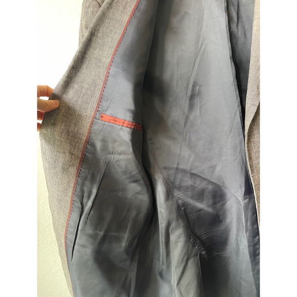 H&M Mens Linen Blazer Size 40R Gray Two Button - Picture 3 of 11